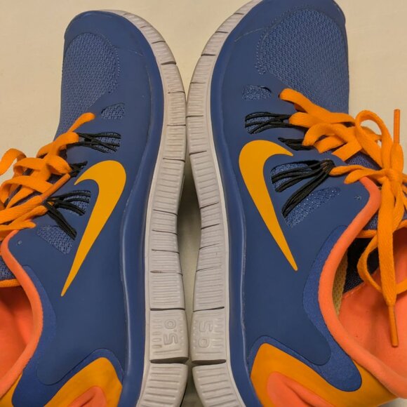 Nike Free 5.0 Womens 8.5 Training & Running Shoes Blue & Orange - Picture 10 of 13